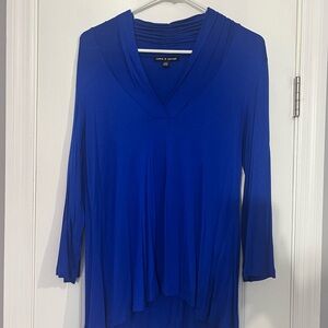 Cable & Gauge Blue Relaxed Asymmetrical Tunic